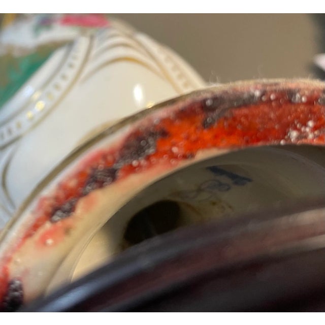 Antique Dresden Hand-Painted Lamps, a Pair For Sale - Image 11 of 12