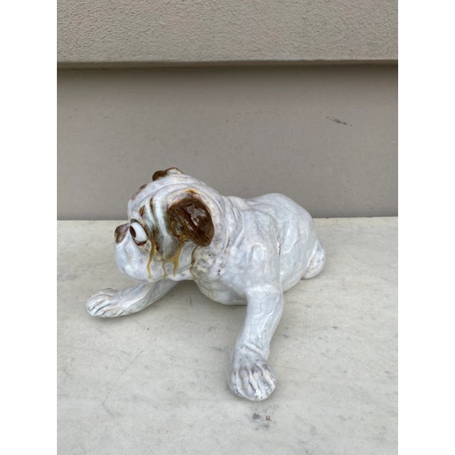 French Country Terracotta Majolica Bulldog Bavent Filmont, Circa 1900 For Sale - Image 3 of 8