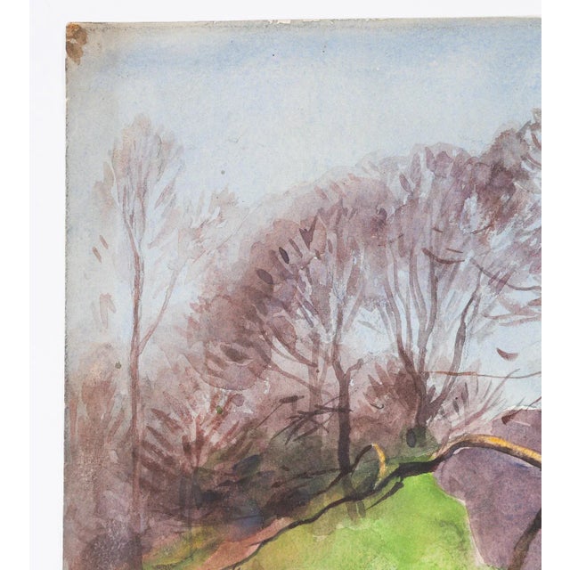 Vintage 1922 Soldiers Sailors Monument Watercolor Painting by Egbert Cadmus For Sale In Seattle - Image 6 of 6