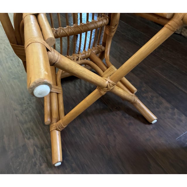 Pair of Vintage Albini Style Italian Bent Bamboo Rattan Chairs For Sale - Image 18 of 18