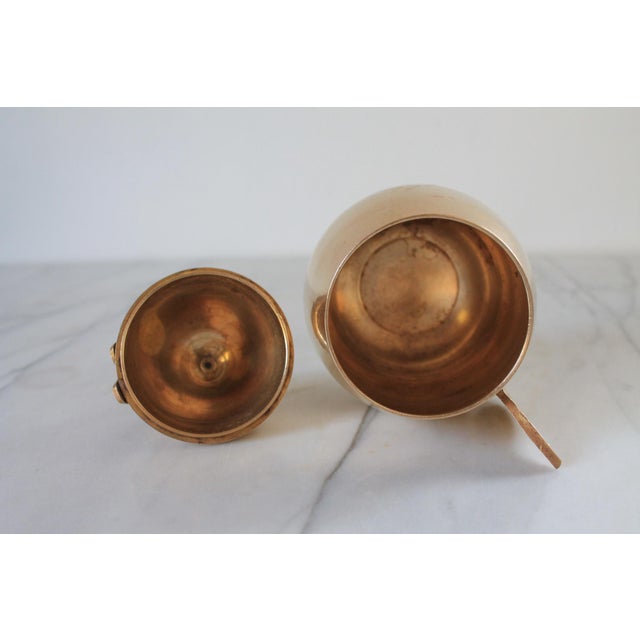Vintage Polished Brass Egg-Shaped Container With a Rooster Head Lid For Sale - Image 9 of 12