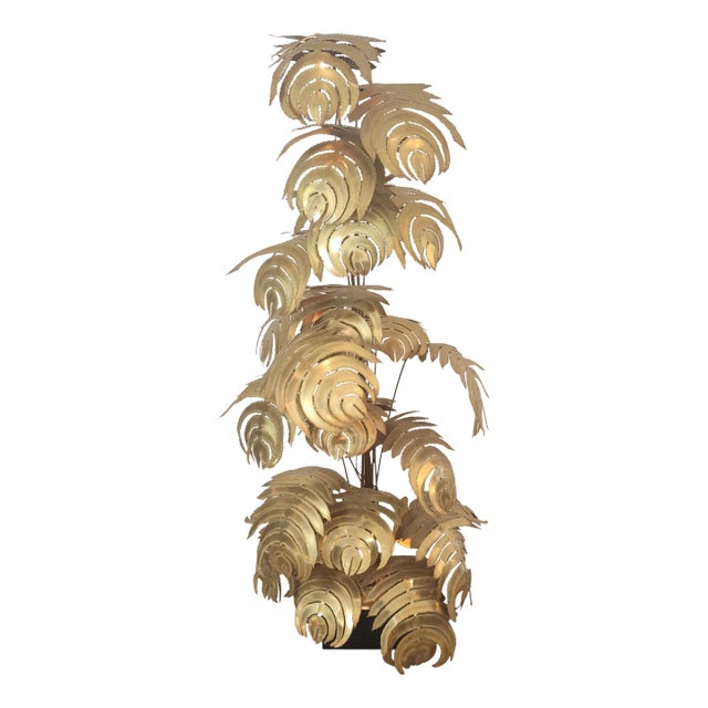 Monstera Floor Lamp attributed to Maison Jansen, France, 1980s For Sale