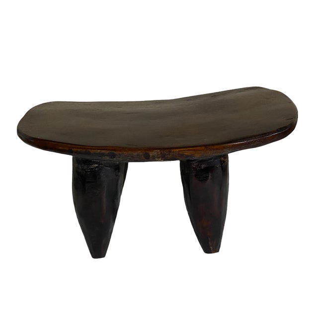 Vintage African Senufo Wood Milk Stool I . Coast 14" W For Sale - Image 4 of 11