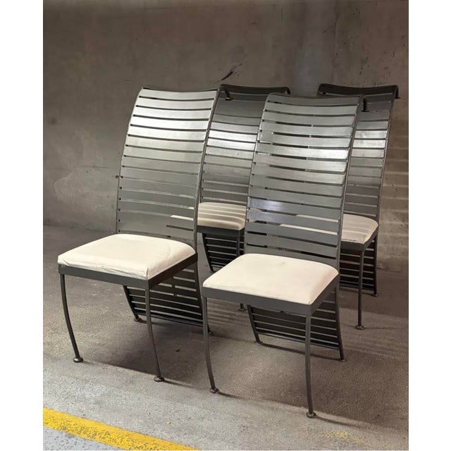 Postmodern Steel Chairs, 1980, Set of 4, in Very Good conditions. Designed 1980 to 1989