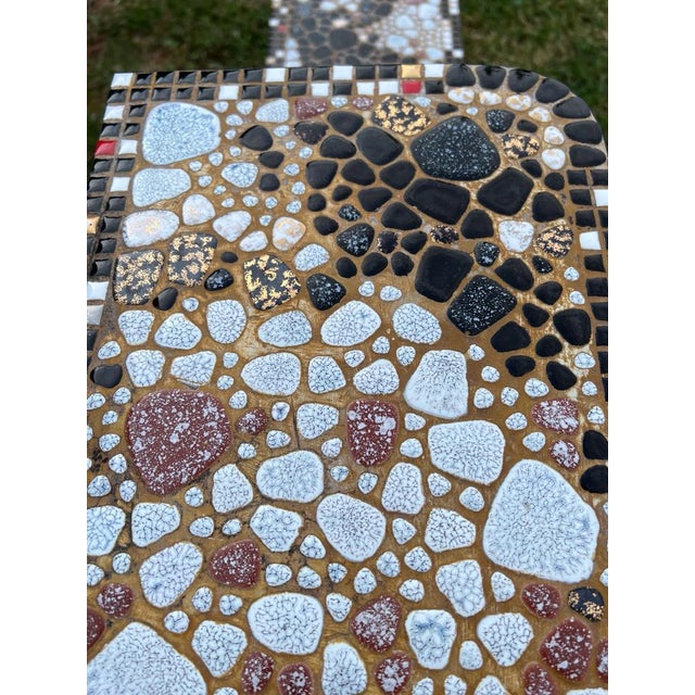 Brown Mid-Century German Plant Stand with Mosaic Stones, 1970s For Sale - Image 8 of 18