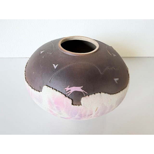Ceramic 1990's Vintage Native American Studio Pottery Vase – Signed For Sale - Image 7 of 12