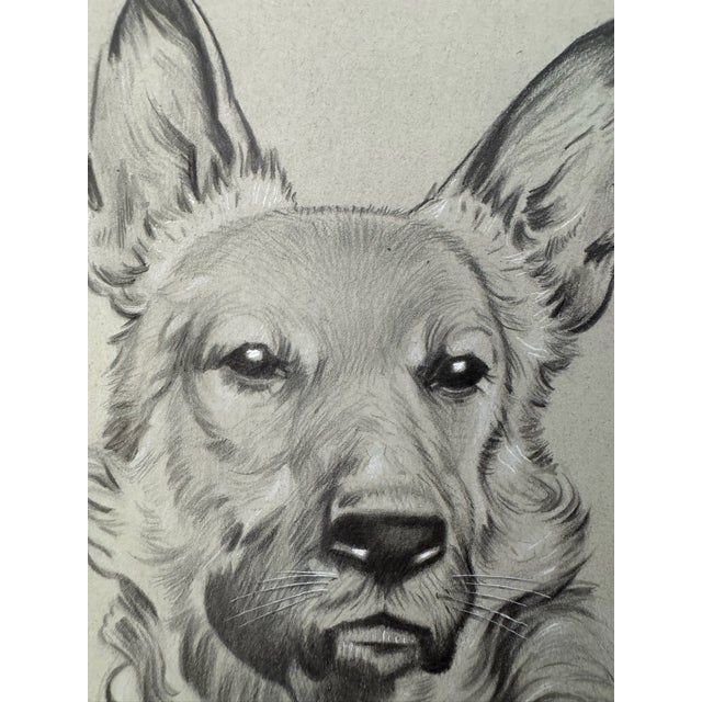 Original graphite pencil drawing by American artist and illustrator Theodore E. Schrock (1879–1952), depicting a dignified...