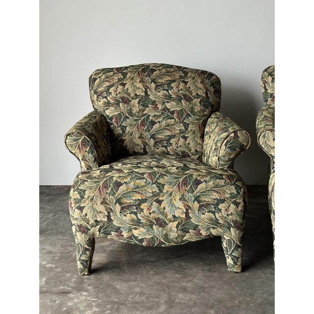 1990s Sage Acanthus Tapestry Club Chairs, John Hutton for Donghia Luciano, 1990s, Pair For Sale - Image 5 of 18