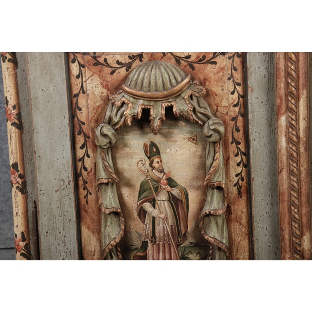 Antique Chamfered Baroque Votive Wood Cabinet, 1850 For Sale - Image 13 of 18