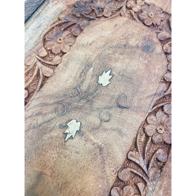 Wood Indian Wooden Decorative Tray, 1975 For Sale - Image 7 of 10