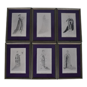 Set X 6 Romeo & Juliet Lady Capulet C1936 Theatrical Costume Plates by Oliver Messel Provenance: The Susie Hilfiger Collection
