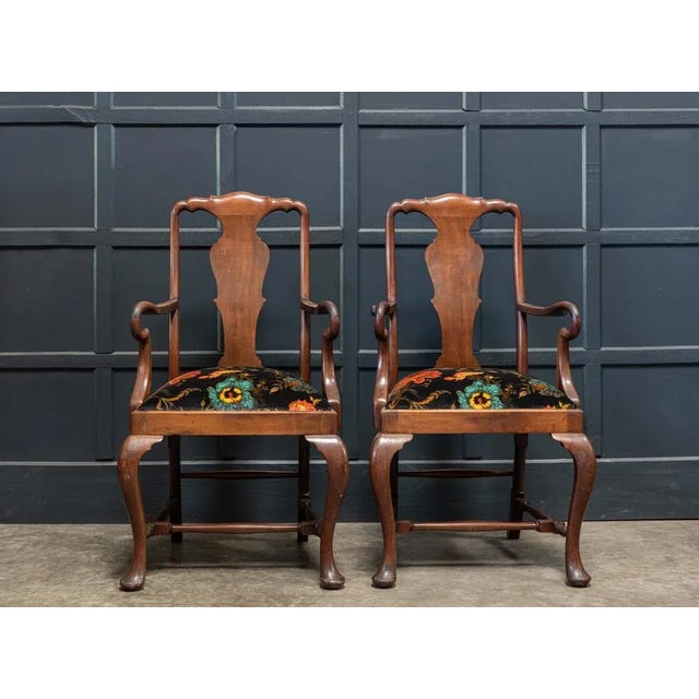 Set of Large English Mahogany Carver Elbow Chairs, 19th Century For Sale - Image 5 of 10