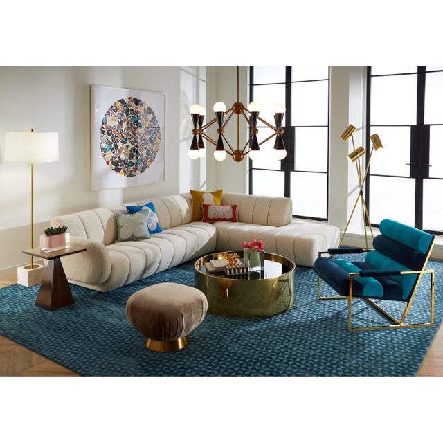 Modern Channeled Goldfinger Lounge Chair, Pear For Sale - Image 3 of 11