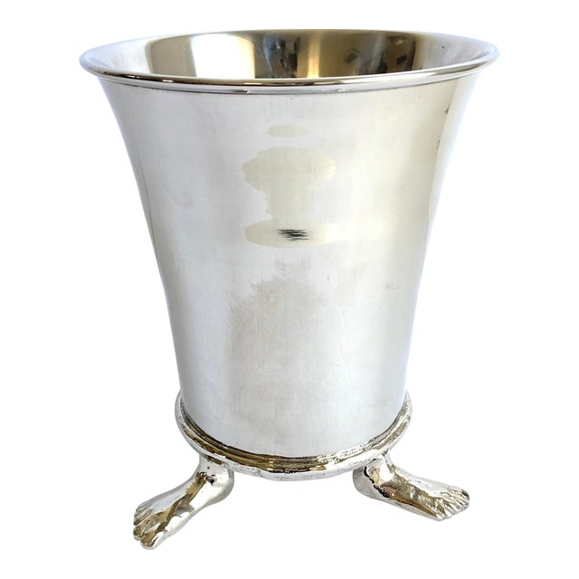 Michael Aram Foot Ice Bucket Hands & Feet Footed Silver Tone Metal Wine Champagne Rare Vintage For Sale
