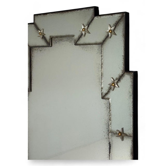 Glass Art Deco Style, Antique and Beveled Glass, Venetian Wall Mirrors, 21st C. For Sale - Image 7 of 9