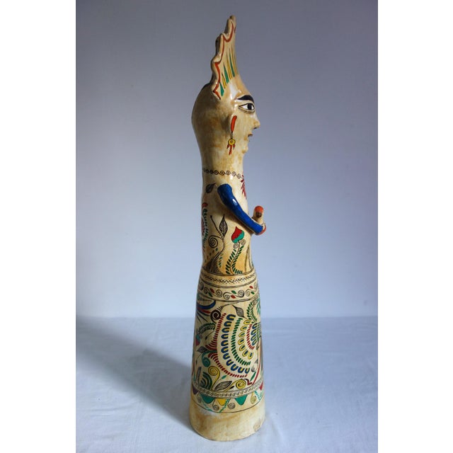 1970s Large Traditional Tonala Ceramic Sculpture, Mexico, 1800s For Sale - Image 5 of 15