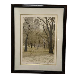 Harold Altman “Central Park South” Signed & Numbered Lithograph 86/285 Usa 1985 For Sale