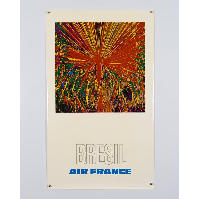 Air France Bresil Travel Poster by Raymond Pagès, 1971 For Sale - Image 3 of 9