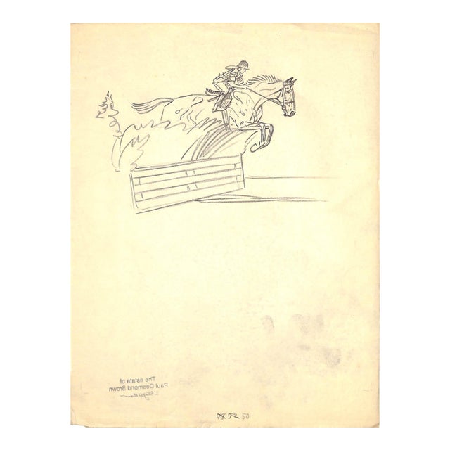 Original 1944 Pencil Drawing From Hi, Guy! The Cinderella Horse by Paul Brown 7 For Sale