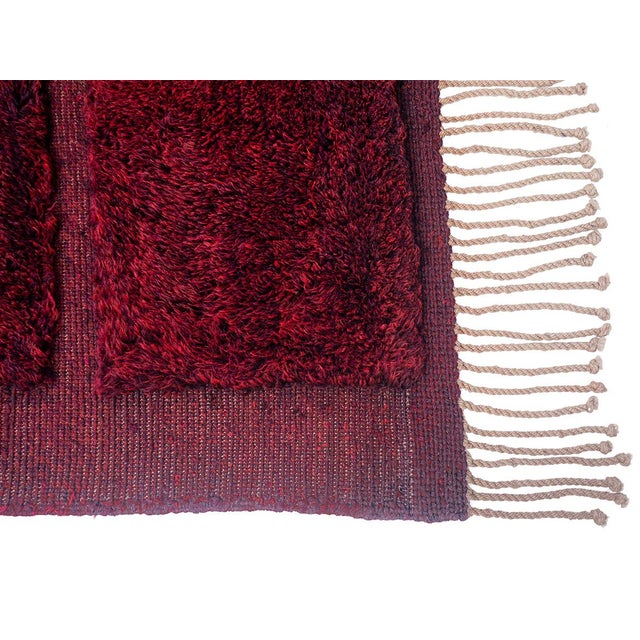 Luxe Velvet Grid Hand-Knotted Wool Rug | 10'1" X 6'9" | One of a Kind For Sale - Image 4 of 7