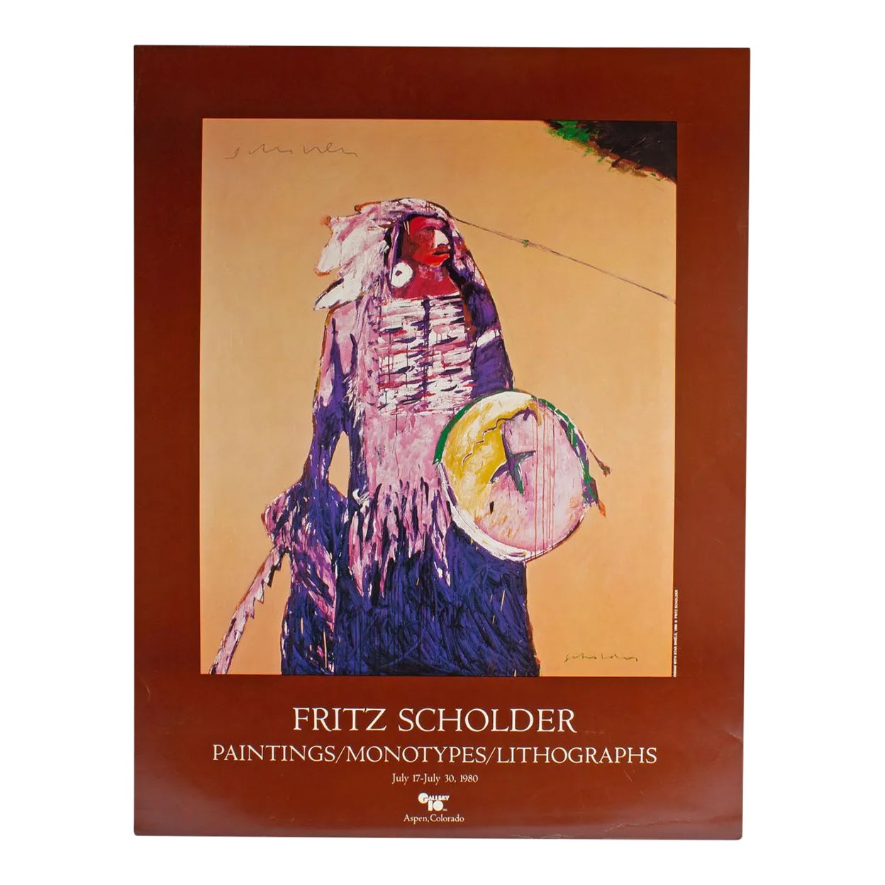 Fritz Scholder Signed 1980 Exhibition Poster | Chairish