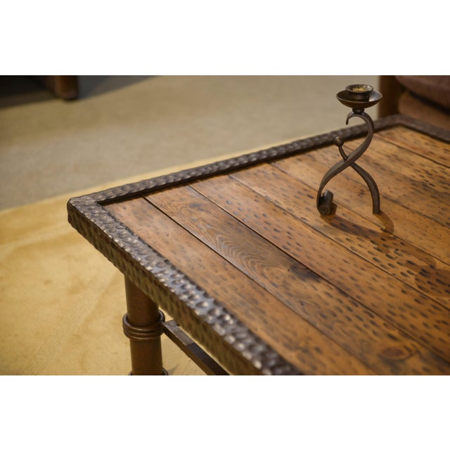 Brutalist Coffee Table in Wood and Wrought Iron, 1960s For Sale - Image 11 of 12