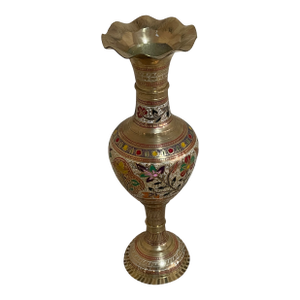 Handcrafted Engraved Brass Vase