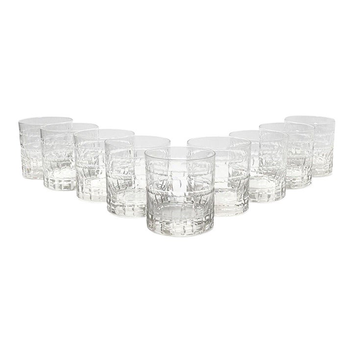 1960s Imperial GlassOhio “Hampton” Set of 9 Crystal Old Fashioned