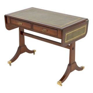 Heldense Mahogany Leather Top Writing Table For Sale