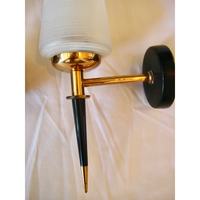 Metal 1970s French Mid-Century Modern Wall Sconces a Pair For Sale - Image 7 of 8