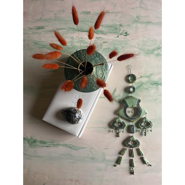 Sage Green Wall Sculpture by Maija-Liisa Vasenius for Kalevala Koru, 1960s For Sale - Image 3 of 6