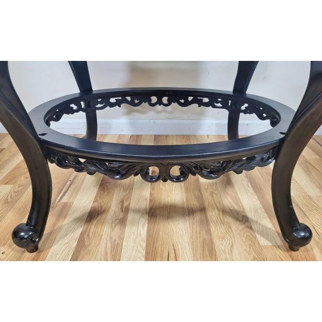 Antique Asian Dragon Pierce Carved Oval Center Table For Sale - Image 10 of 13