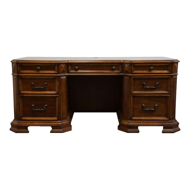 Home Meridian Samuel Lawrence Cherry Traditional Contemporary 71" Computer Desk / Credenza For Sale