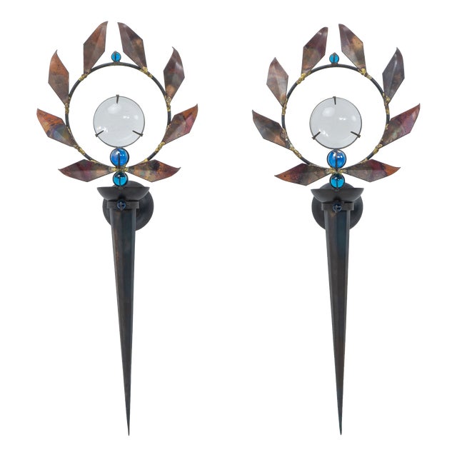 Vintage Olympia Wall Sconces by Mark Brazier-Jones, 1990s, Set of 2 For Sale