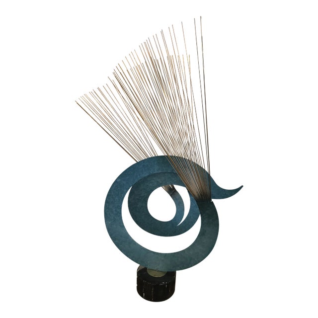 Vintage 1967 Mid Century Modern Curtis Jere Metal Kinetic Statue For Sale