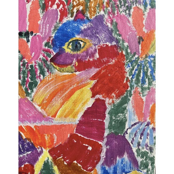 1960s 1960s Artist Ella Wharton Alluisi "Horned Cat" 1136 Original Mid Century Painting 20x24 For Sale - Image 5 of 8