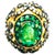 Bochic "Orient" Natural Emerald & Natural Diamond Ring Set In 18K Gold &Silver For Sale - Image 15 of 18