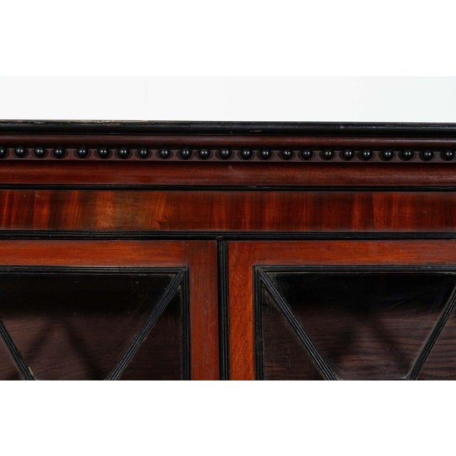 Wood Irish Georgian Ebonised Mahogany and Astral Glazed Breakfront Bookcase, 1790s For Sale - Image 7 of 16