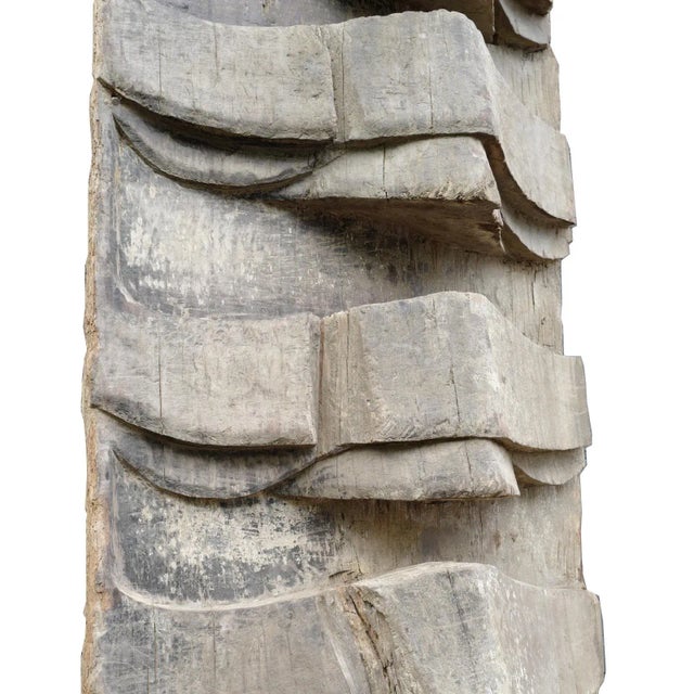 Early 20th Century Original Old Naga House Post For Sale - Image 4 of 6