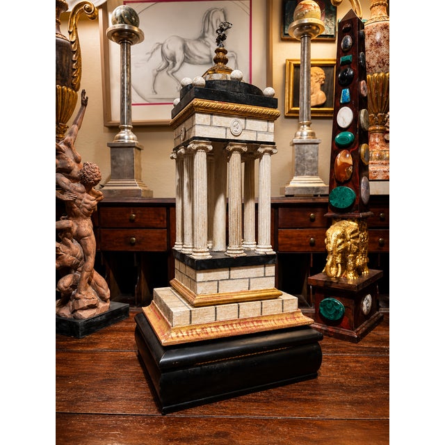 Wood Large Neoclassical Italian Grand Tour Architectural Model of a Temple Dedicated to Cupid (Eros) For Sale - Image 7 of 15