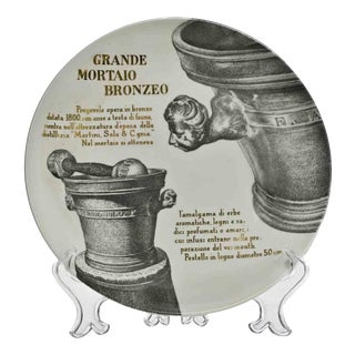 Grande Mortaio Bronzeo Plate by Piero Fornasetti for Martini and Rossi, 1960s For Sale