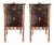 French Ebonized Mahogany Nightstands With Fluted Bronze Columns - a Pair For Sale