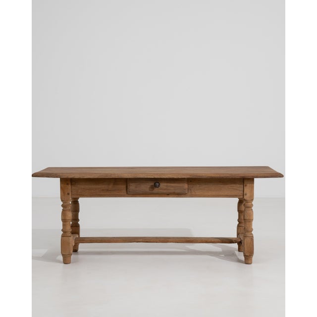 French Provincial Oak Coffee Table with Drawer, Circa 1970 For Sale - Image 12 of 14