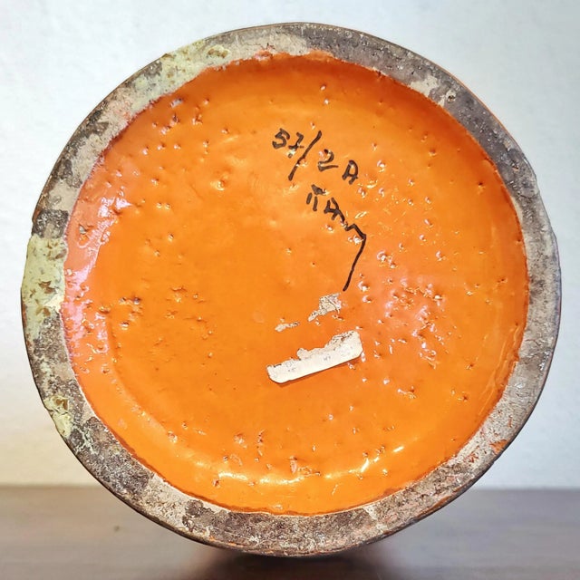 Shapely Orange Bitossi Vase Designed by Aldo Londi for Raymor For Sale - Image 9 of 10