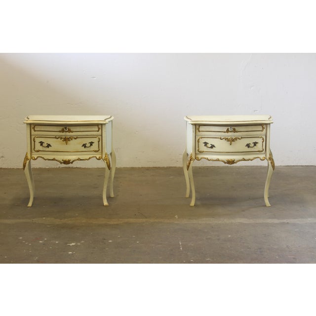 Venetian Style Painted Wood Nightstands, 1960s, Set of 2 For Sale - Image 10 of 18