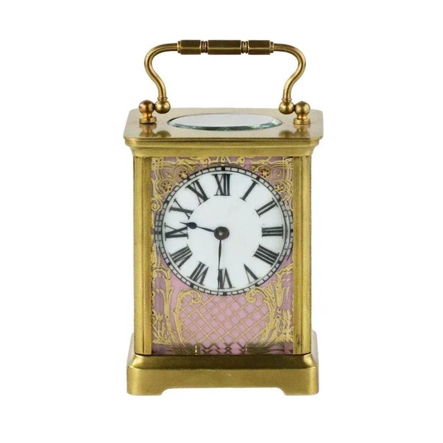 Gold French Neo-Rococo Style Carriage Clock with Porcelain Painting, 1890s For Sale - Image 8 of 8