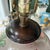 Brown Vintage Frederick Cooper table lamp // colorful floral on a beautiful taupe background // accent lamp // designer lamp For Sale - Image 8 of 10
