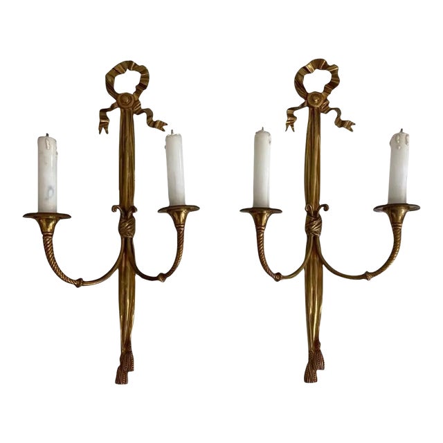Louis the 16th Bronze Wall Lights - A Pair For Sale