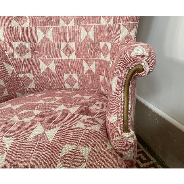 Pair of 1960s Fireside Wingback Chairs Upholstered in Fermoie Fabric For Sale - Image 10 of 12