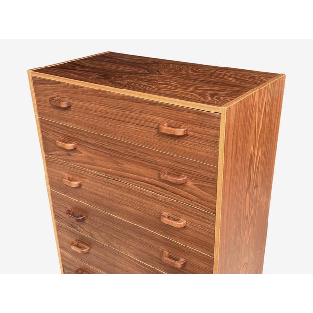 1960s Danish Modern Teak Six-Drawer Dresser, Maple-Tone Satin Finish For Sale In Los Angeles - Image 6 of 15
